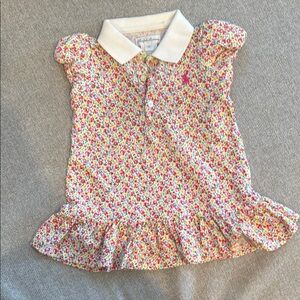 Ralph Lauren Pink and White Casual Dress with Floral Pattern